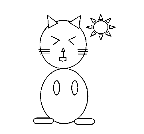 Dibujo de Gato 13 para Colorear