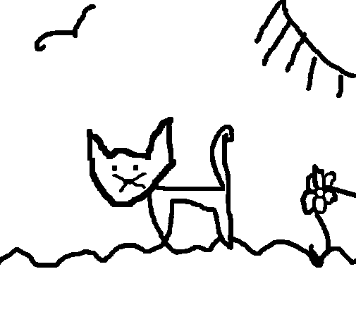 Dibujo de Gato 9 para Colorear