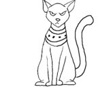 Dibujo de Gato egipcio para colorear