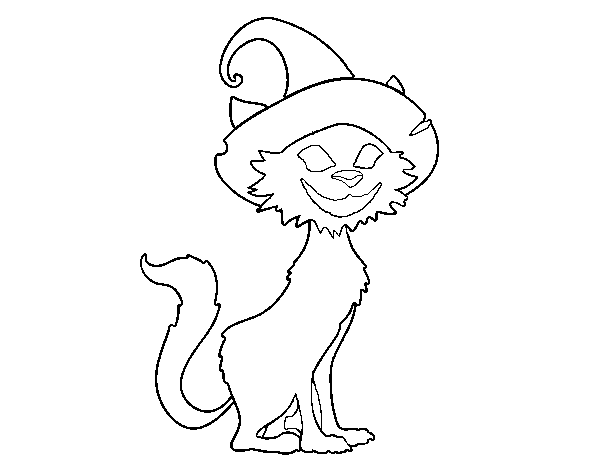 Dibujo de Gato embrujado para Colorear