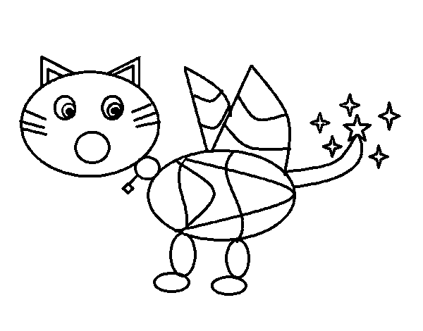 Dibujo de Gato mágico para Colorear