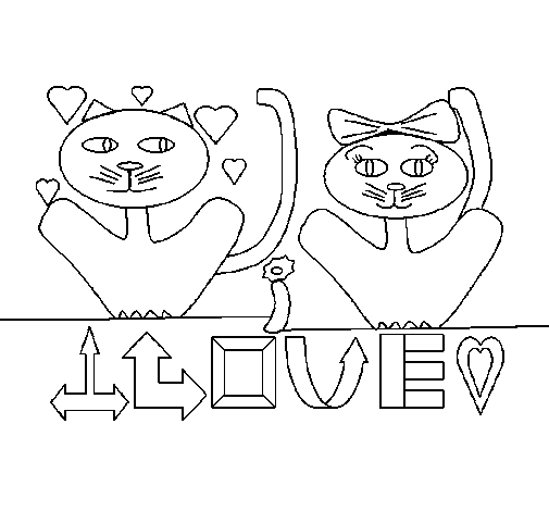 Dibujo de Gatos para Colorear