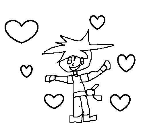 Dibujo de Goku enamorado para Colorear
