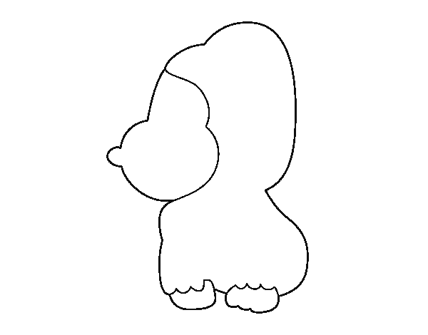 Dibujo de Gorila bebé para Colorear