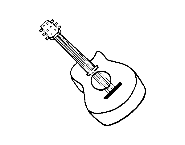 Dibujo de Guitarra flamenca para Colorear