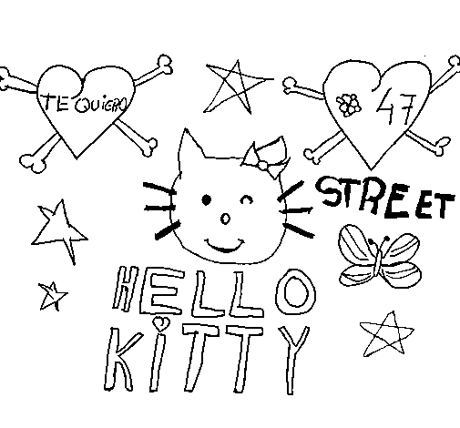 Dibujo de Hello Kitty para Colorear
