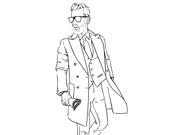 Dibujo de Hombre con traje para Colorear - Dibujos.net