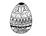 Dibujo de Huevo de Pascua con corazones para colorear