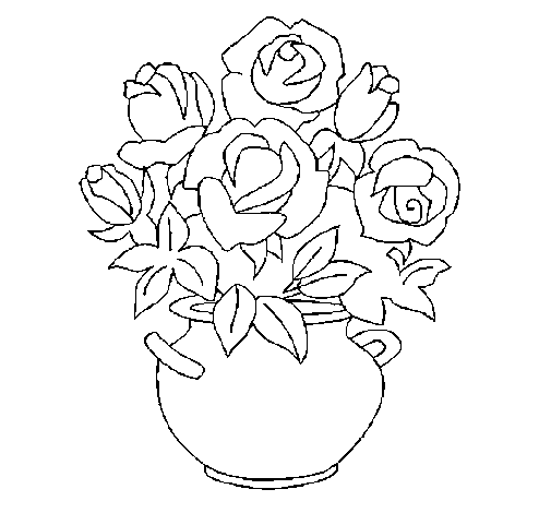 Dibujo de Jarrón de flores 1 para Colorear