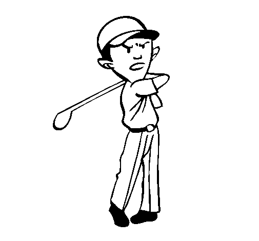 Dibujo de Jugador de golf para Colorear