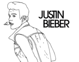 Dibujo de Justin Bieber cantando para colorear
