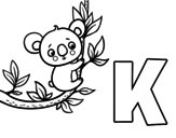 Dibujo de K de Koala para colorear