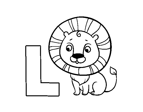 Dibujo de L de León para Colorear