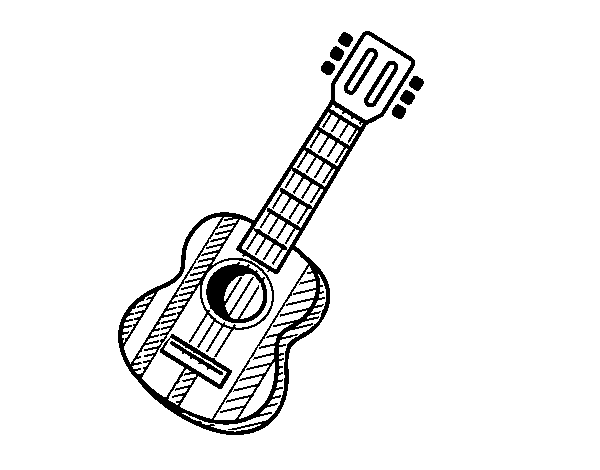 Dibujo de La guitarra española para Colorear