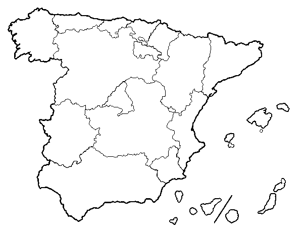 Dibujo de Las Comunidades Autónomas de España para Colorear