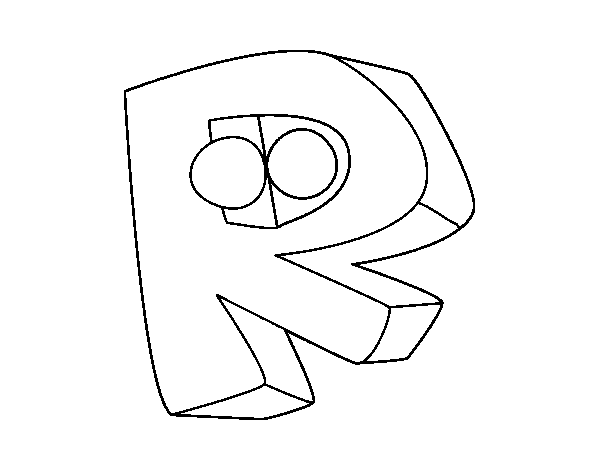 Dibujo de Letra R para Colorear
