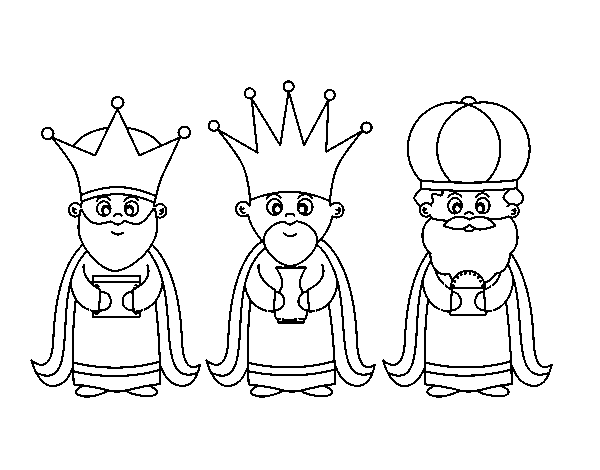 Dibujo de Los 3 Reyes Magos para Colorear