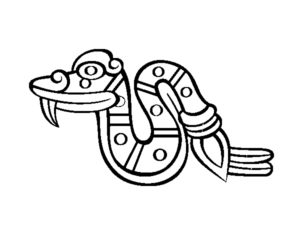 Dibujo de Los días aztecas: la serpiente Cóatl para Colorear