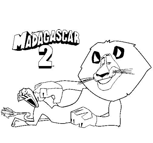 Dibujo de Madagascar 2 Alex 3 para Colorear