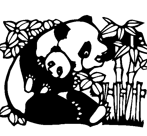 Dibujo de Mama panda para Colorear