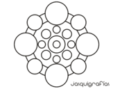 Dibujo de Mandala con redondas para colorear