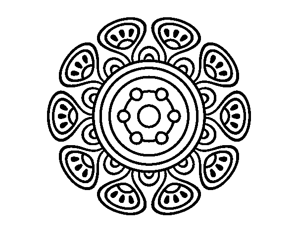 Dibujo de Mandala crecimiento vegetal para Colorear