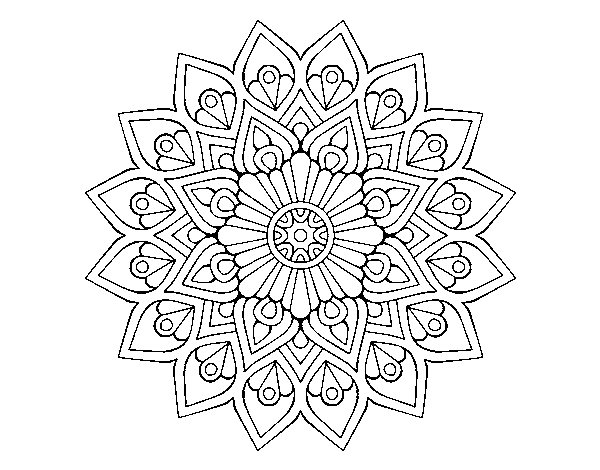 Dibujo de Mandala destello creciente para Colorear