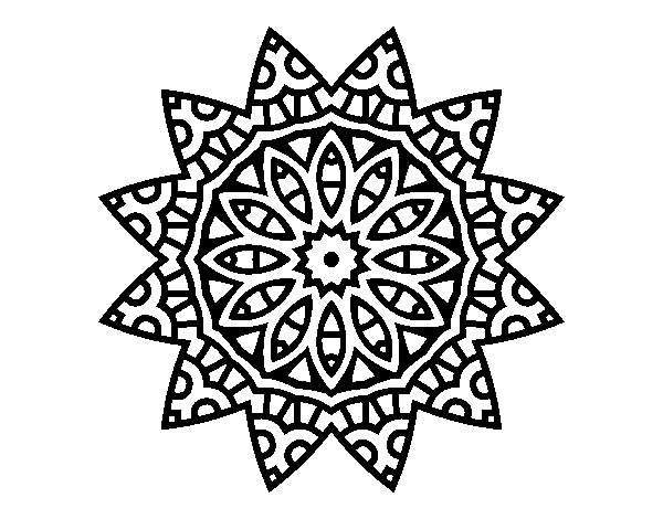 Dibujo de Mandala estrella para Colorear