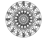 Dibujo de Mandala flor con círculos para colorear