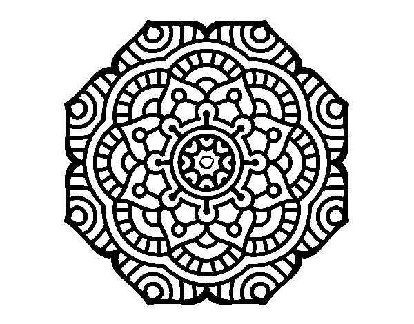 Dibujo de Mandala flor conceptual para Colorear