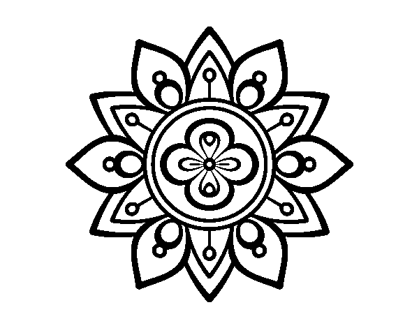 Dibujo de Mandala flor de loto para Colorear