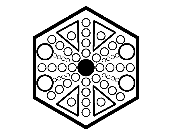 Dibujo de Mandala hexagonal para Colorear