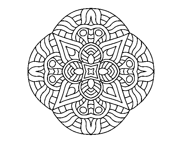 Dibujo de Mandala Maya para Colorear