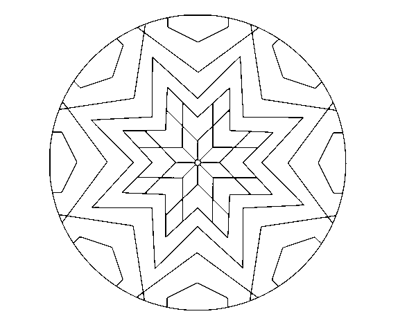 Dibujo de Mandala mosaico estrella para Colorear