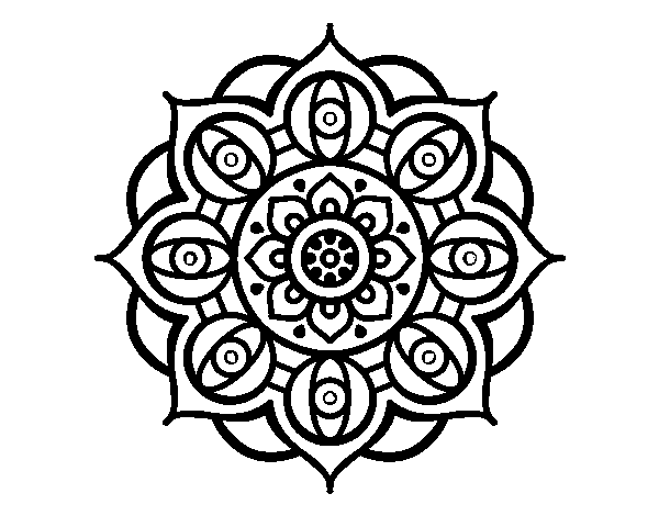 Dibujo de Mandala ojos abiertos para Colorear