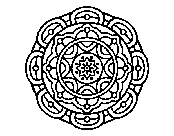 Dibujo de Mandala para la relajación mental para Colorear