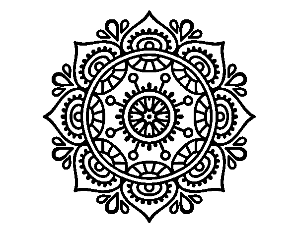 Dibujo de Mandala para relajarse para Colorear