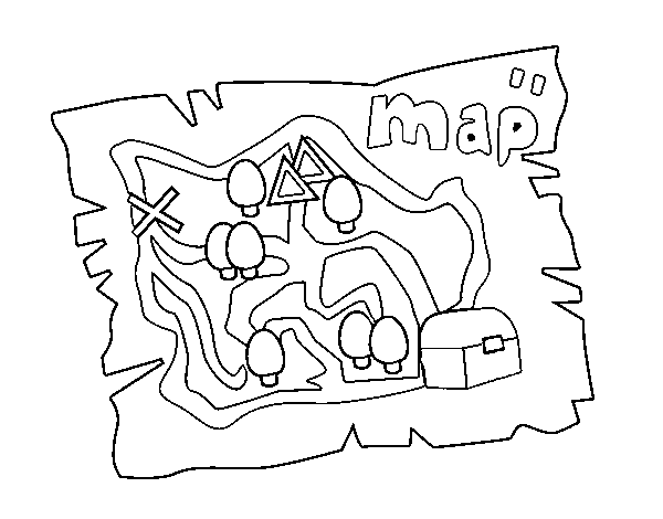 Dibujo de Mapa del tesoro para Colorear