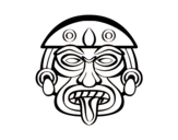 Dibujo de Máscara azteca