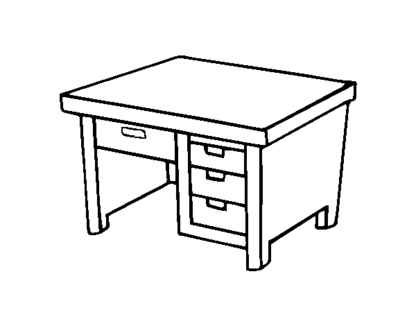 Dibujo de Mesa de escritorio para Colorear