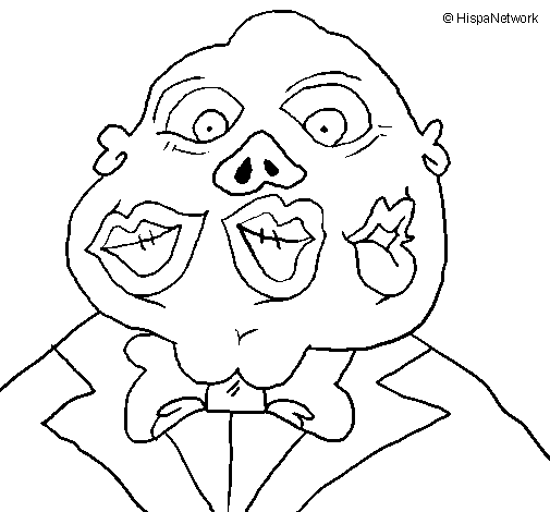 Dibujo de Monstruo con tres bocas para Colorear
