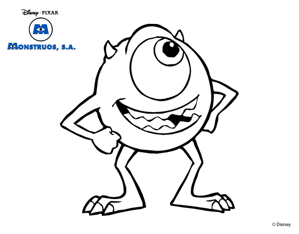 Dibujo De Monstruos S A Mike Wazowski Para Colorear Dibujos Net