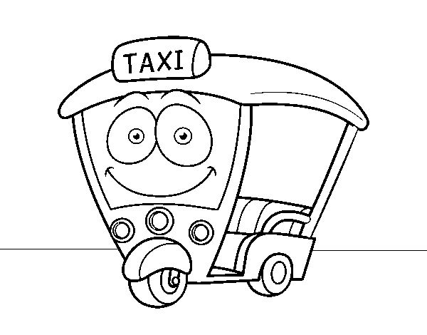 Dibujo de Moto - Taxi para Colorear