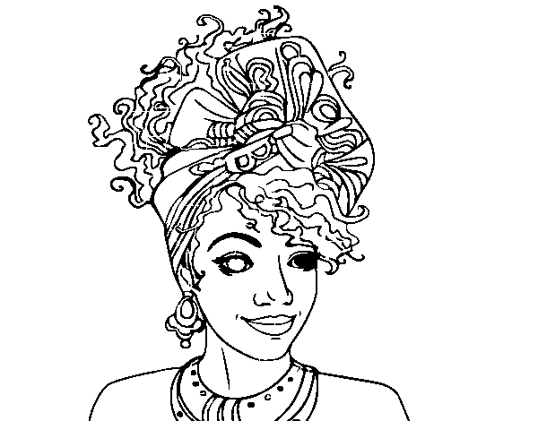 Dibujo de Mujer africana para Colorear