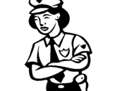 Dibujo de Mujer policía