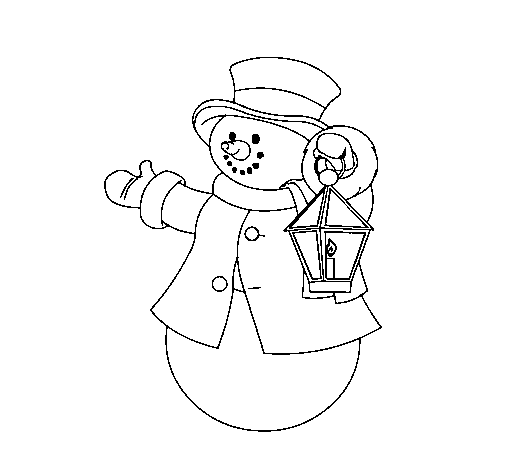 Dibujo de Muñeco de nieve III 1 para Colorear