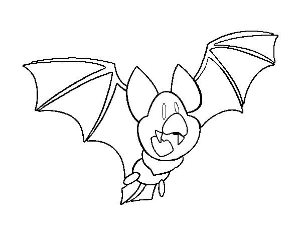 Dibujo de Murciélago feliz para Colorear