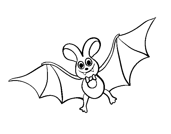 Dibujo de Murciélago infantil para Colorear