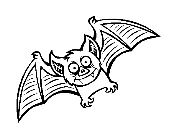 Dibujo de Murciélago simpático para Colorear