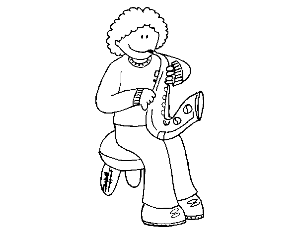 Dibujo de Niña con trompeta para Colorear